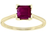 Red Ruby 10k Yellow Gold Solitaire Ring 1.19ct