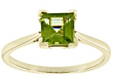 Green Peridot 10k Yellow Gold Solitaire Ring 0.97ct