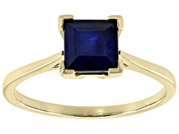 Picture of Blue Sapphire 10k Yellow Gold Solitaire Ring 1.28ct
