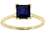 Blue Sapphire 10k Yellow Gold Solitaire Ring 1.28ct