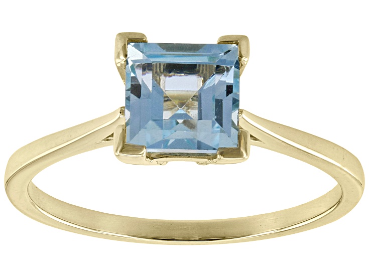 Sky Blue Topaz 10k Yellow Gold Solitaire Ring 1.19ct
