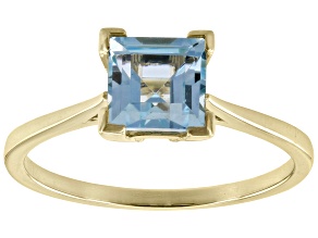 Sky Blue Topaz 10k Yellow Gold Solitaire Ring 1.19ct