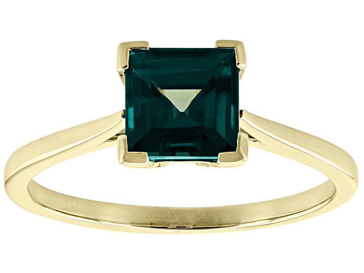 Blue Lab Created Alexandrite 10k Yellow Gold Solitaire Ring 1.11ct