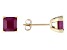 Red Ruby 10k Yellow Gold Stud Earrings 2.26ctw