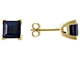Blue Sapphire 10k Yellow Gold Stud Earrings 2.55ctw
