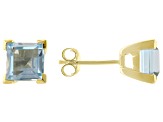 Sky Blue Glacier Topaz 10k Yellow Gold Stud Earrings 2.38ctw