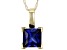 Lab Created Blue Sapphire 10k Yellow Gold Solitaire Pendant With Chain 1.20ct
