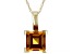 Yellow Citrine 10k Yellow Gold Solitaire Pendant With Chain 0.85ct