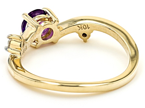 Amethyst 10K Yellow Gold Ring 0.44ctw