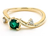 Lab Created Emerald 10K Yellow Gold Ring 0.44ctw