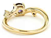 Lab Created Alexandrite 10K Yellow Gold Ring 0.54ctw