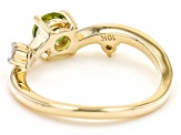 Green Peridot 10K Yellow Gold Ring 0.57ctw