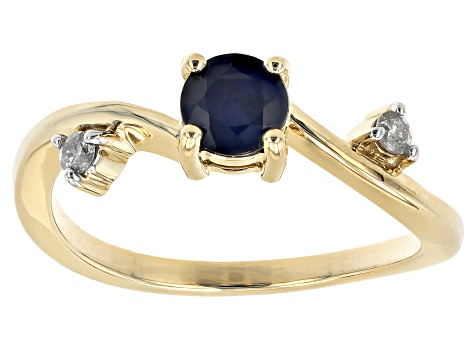 Blue Sapphire 10K Yellow Gold Ring