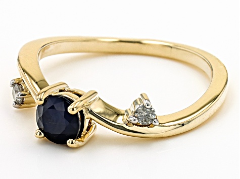 Blue Sapphire 10K Yellow Gold Ring
