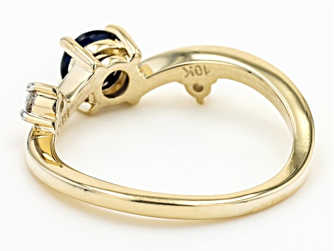 Blue Sapphire 10K Yellow Gold Ring
