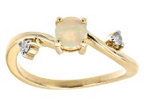 Multi Color Opal 10K Yellow Gold Ring 0.32ctw