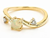 Multi Color Opal 10K Yellow Gold Ring 0.32ctw