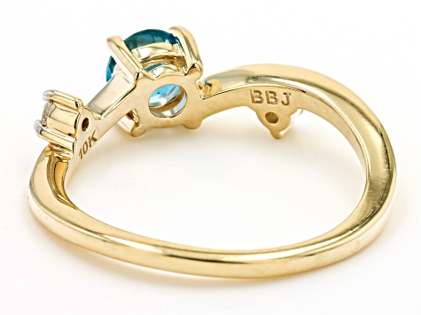 Swiss Blue Topaz 10K Yellow Gold Ring