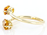 Yellow Citrine 10k Yellow Gold 2-Stone Bypass Ring 1.02ctw