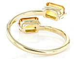 Yellow Citrine 10k Yellow Gold 2-Stone Bypass Ring 1.02ctw