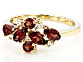 Red Garnet 10k Yellow Gold January Birthstone Band Ring 1.18ctw