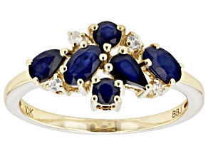 Blue Sapphire 10k Yellow Gold September Birthstone Band Ring 1.19ctw