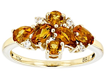 Picture of Yellow Citrine 10k Yellow Gold November Birthstone Band Ring 0.97ctw