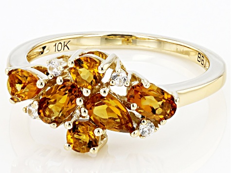 Yellow Citrine 10k Yellow Gold November Birthstone Band Ring 0.97ctw