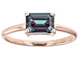 Blue Lab Created Alexandrite 10k Rose Gold June Birthstone Ring 1.02ct