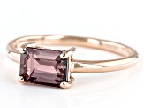 Blue Lab Created Alexandrite 10k Rose Gold June Birthstone Ring 1.02ct