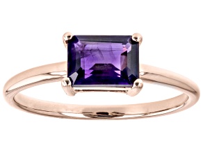 Purple Amethyst 10k Rose Gold February Birthstone Ring 0.85ct