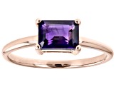 Purple Amethyst 10k Rose Gold February Birthstone Ring 0.85ct