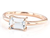 Blue Aquamarine 10k Rose Gold March Birthstone Ring 0.71ct