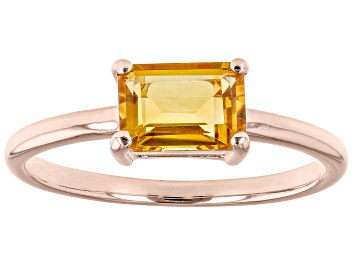 Picture of Yellow Citrine 10k Rose Gold November Birthstone Ring 0.82ct