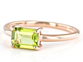 Green Peridot 10k Rose Gold August Birthstone Ring 0.87ct