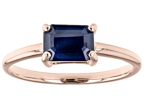 Blue Sapphire 10k Rose Gold September Birthstone Ring 1.02ct