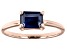 Blue Sapphire 10k Rose Gold September Birthstone Ring 1.02ct
