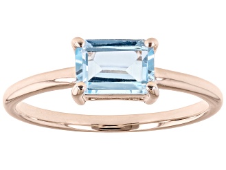 Sky Blue Glacier Topaz 10k Rose Gold Birthstone Ring 1.05ct