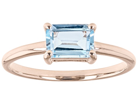 Sky Blue Glacier Topaz 10k Rose Gold Birthstone Ring 1.05ct