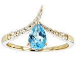 Swiss Blue Topaz 10k Yellow Gold Ring 0.97ctw