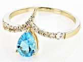 Swiss Blue Topaz 10k Yellow Gold Ring 0.97ctw