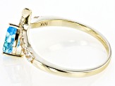 Swiss Blue Topaz 10k Yellow Gold Ring 0.97ctw