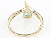 Swiss Blue Topaz 10k Yellow Gold Ring 0.97ctw