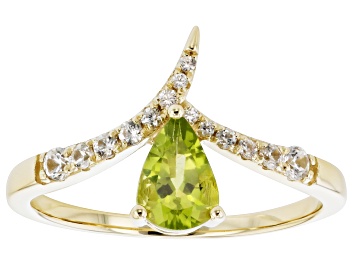 Picture of Green Peridot 10k Yellow Gold Ring 0.89ctw