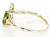 Green Peridot 10k Yellow Gold Ring 0.89ctw