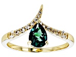 Blue Lab Created Alexandrite 10k Yellow Gold Ring 0.97ctw
