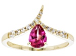 Pink Topaz 10k Yellow Gold Ring 0.97ctw