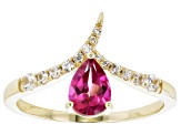 Pink Topaz 10k Yellow Gold Ring 0.97ctw