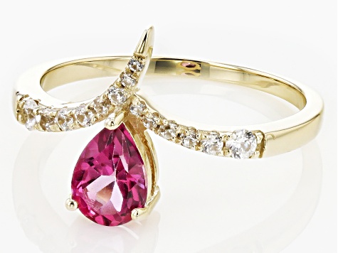 Pink Topaz 10k Yellow Gold Ring 0.97ctw