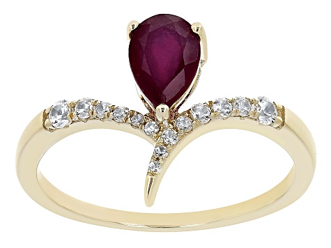 Red Mahaleo® Ruby 10k Yellow Gold Ring 1.29ctw